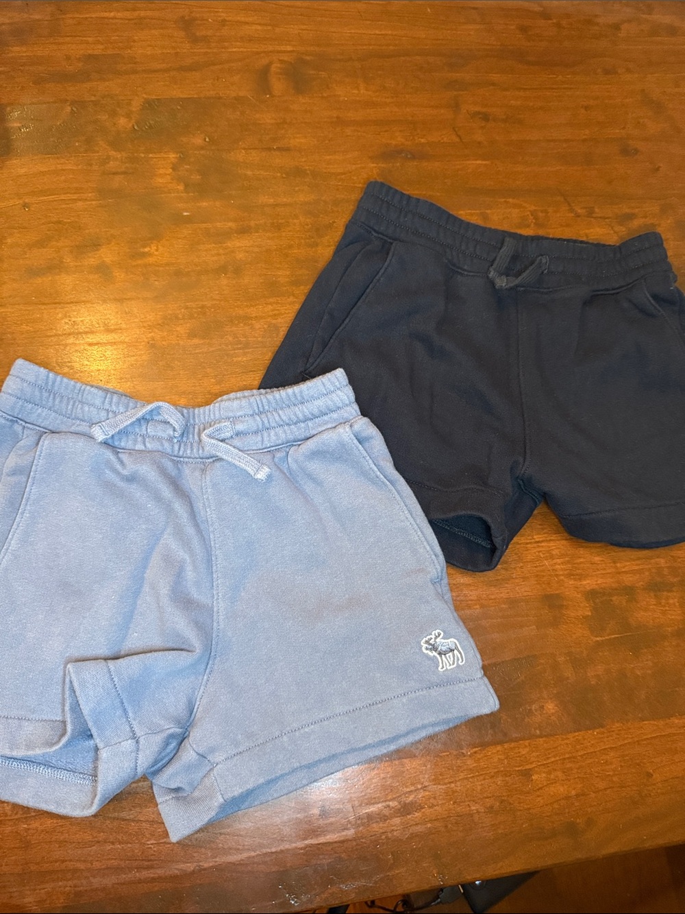 abercrombie kids Gray & Black Terry Drawstring Shorts